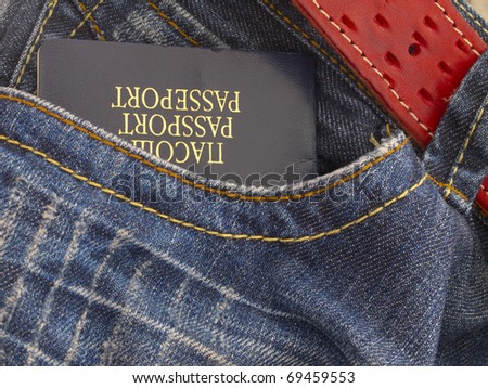 passport in the jeans poket
