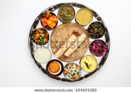 Indian FOOD , Indian food thali,  north indian thali Royalty-Free Stock Photo #694601080