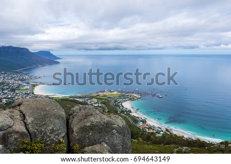 Cape Town Seapoint Suburb from Signal Hill Mountain Range Royalty-Free Stock Photo #694643149