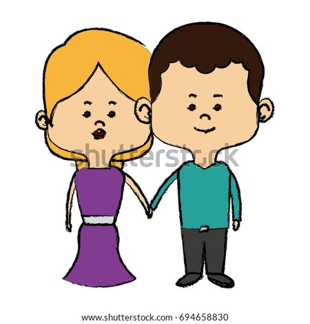 couple of young people man and woman hold hands