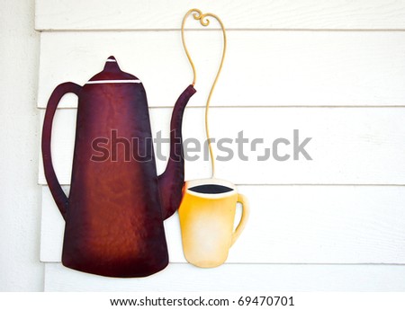 Picture of coffee on wooden background