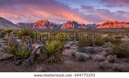 Sunrise at Red Rock Canyon, Nevada Royalty-Free Stock Photo #694775293