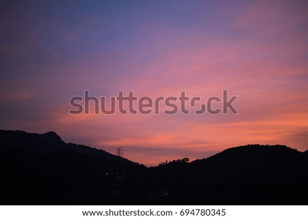 Mountain in Sunset background