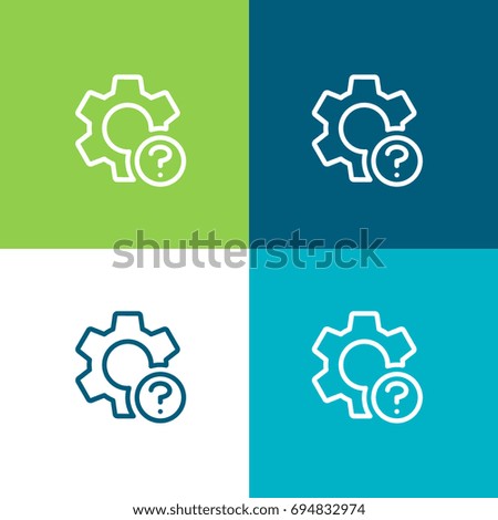 Settings green and blue material color minimal icon or logo design