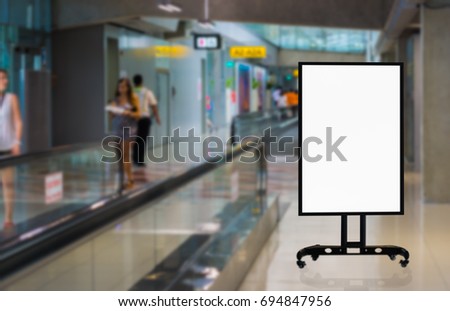 Blank advertising billboard at the airport.