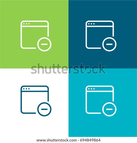 Browser green and blue material color minimal icon or logo design