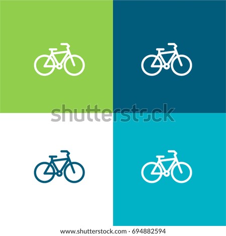 Bicycle green and blue material color minimal icon or logo design