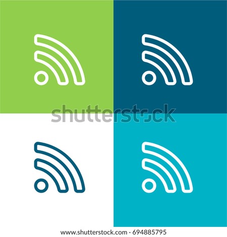 Rss green and blue material color minimal icon or logo design