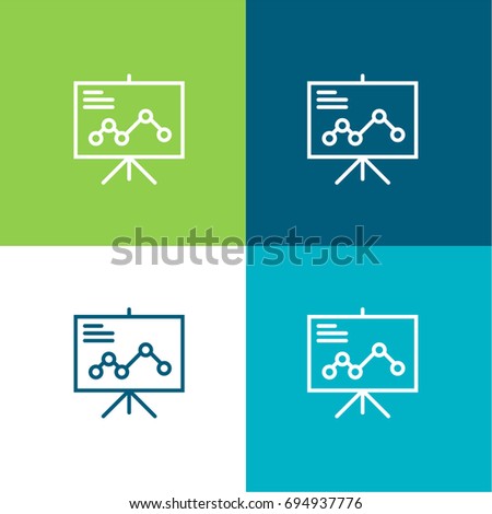 Presentation green and blue color minimal icon or logo design