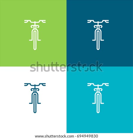 Bike green and blue material color minimal icon or logo design