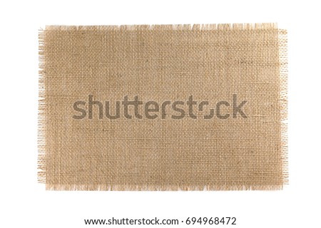 Burlap Fabric isolated on a white background Royalty-Free Stock Photo #694968472