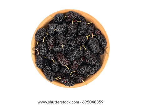 Black mulberries in bowl