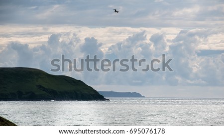 Baggy point, viewed from Woolacombe beach, North Devon, England, Great Britain