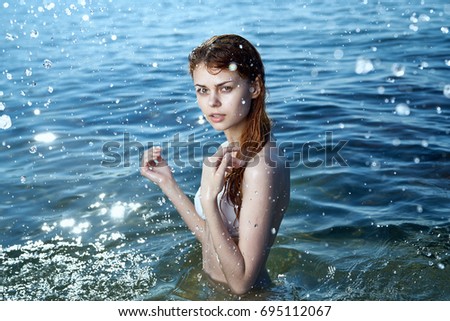 Sea, heat, young woman, swimsuit                               