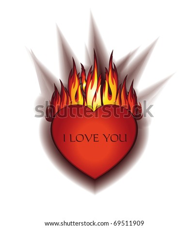Heart Fire - vector