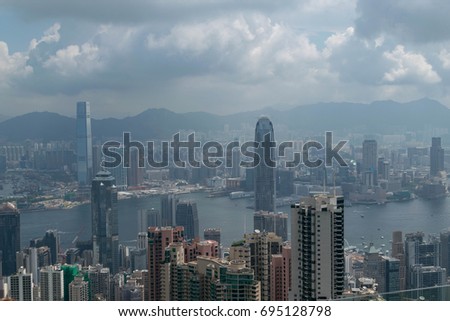 Hong Kong cityscape from Victoria peak at August 2017