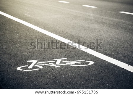 bike lane in warm sunlight