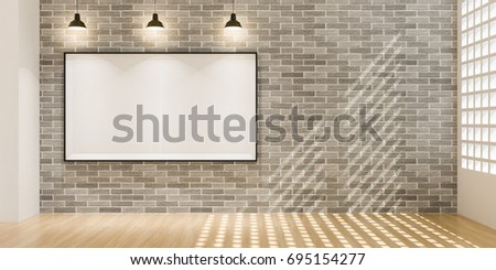 poster in room with ceiling lamp