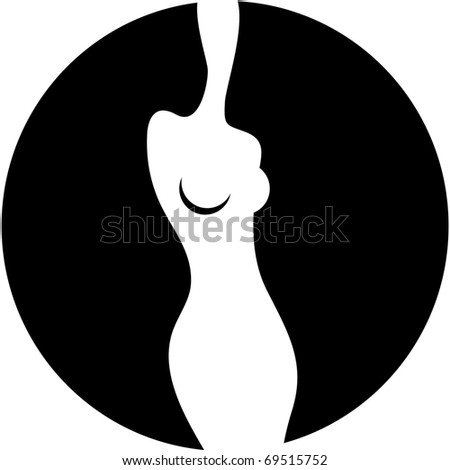 sign - a feminine silhouette in the circle