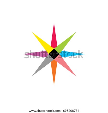 star shape multicolor logo vector