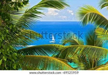 Dream seascape view, Seychelles, La Digue island