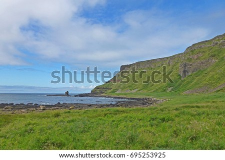 Beautiful scenery at Giant's causeway in the north of Ireland one of the most visited for tourists.  