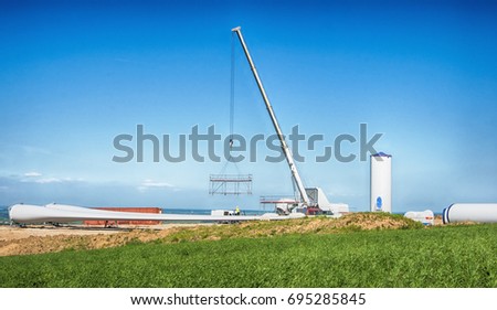 building site of a wind turbine Royalty-Free Stock Photo #695285845