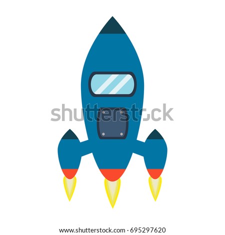 Rocket vector and space technology ship rocket launch cartoon design vector illustration. Cartoon spacecraft rocket future shuttle fly futuristic galaxy vehicle. Fantasy speed cosmos start up.