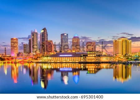 Tampa, Florida, USA downtown skyline on the bay.