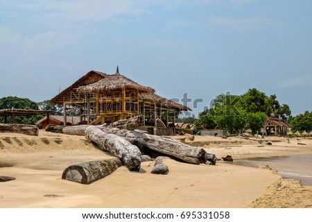 Beach rest in Gabon Royalty-Free Stock Photo #695331058