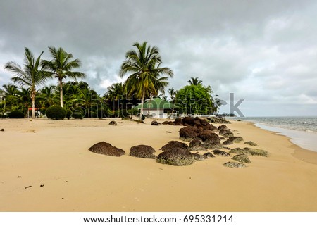 Beach rest in Gabon Royalty-Free Stock Photo #695331214