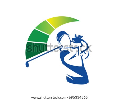 Modern Golf Logo - Maximum Cool Swing Golfer