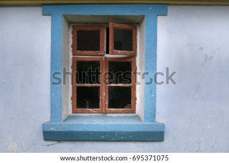 Old wooden window of the  house
