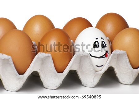 White laughing egg, separated from the rest