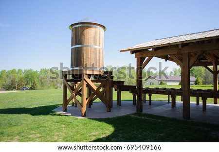 Wooden barrel water tank, Water Tower,