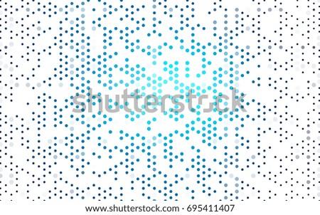 Dark BLUE vector red pattern of geometric circles, shapes. Colorful mosaic banner. Geometric background with colored disks.