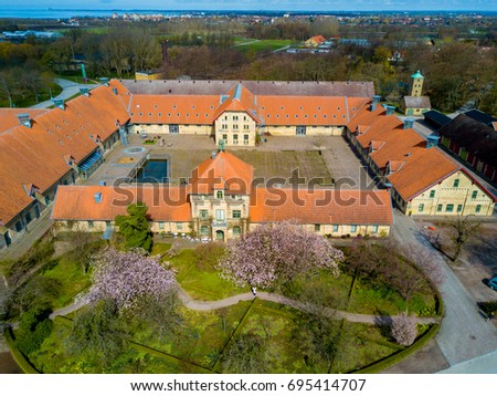 Aerial view of the Alnarp university campus near Malmo city in Sweden