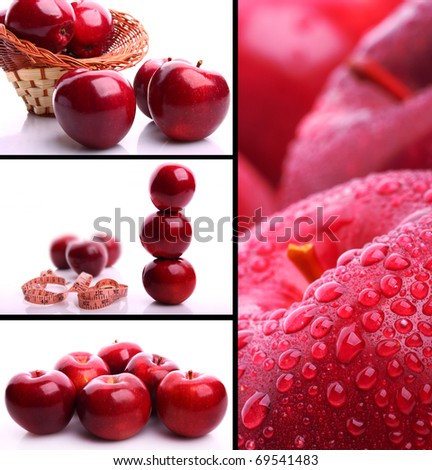 Delicious apples collage Royalty-Free Stock Photo #69541483