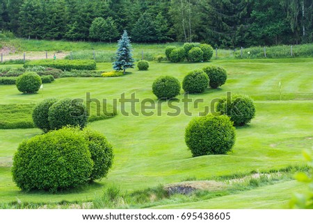 Golf course in the countryside.