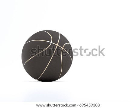 Black metalic Basketball close-up on bright studio background