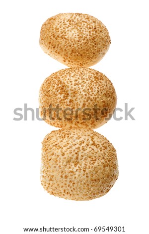 object on white - bun with sesame seeds