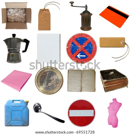 Many object isolated over a white background (all pictures in the collage are mine)