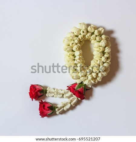 Jasmine garland , Thai traditional jasmine garland.symbol of Mother's day in thailand, to offer the monk or buddha.