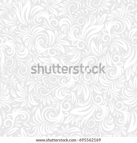 Vector Flourish Seamless Pattern. Ornate curly endless illustration on light background. Can be used for wallpaper, website header, textile, greeting cards, wedding invitation, wrapping, book, print