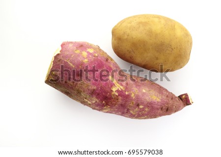 Top View of Sweet and Brown Potato