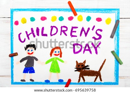 Colorful drawing: Children's day card 