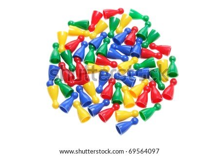 Game Pegs on White Background