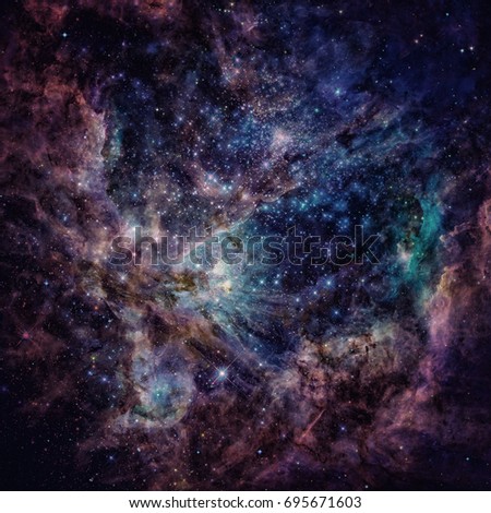 Universe filled with nebula, stars and galaxy. Elements of this image furnished by NASA.