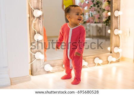 Happy Mixed Race Toddler Boy