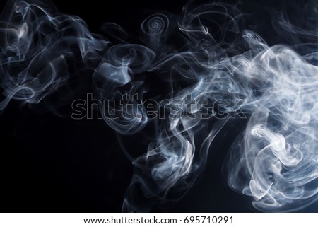Movement of white smoke abstract on black background